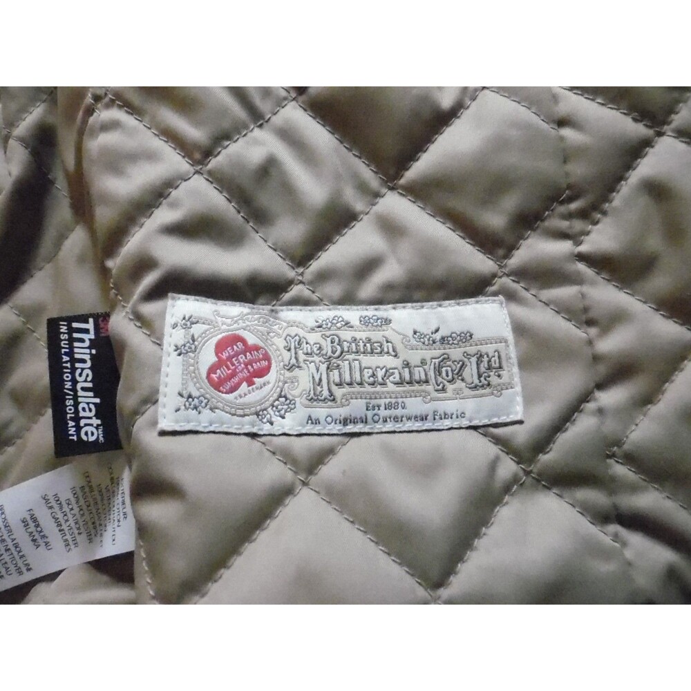 L.L.Bean Women's British Millerain Waxed Cotton Thinsulate Field Jacket Olive M - Picture 10 of 13